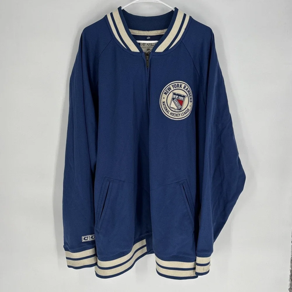 New York Rangers Jacket 3XL  Mens Blue CCM Vintage Full Zip